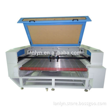 china golden supplier 1600100 garments double head 80w co2 laser engraving and cutting machine with auto feeding system